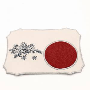 Weihnachtlicher Mugrug Tassenteppich mit Tannenzweigen Silber Umrandung Bild 2