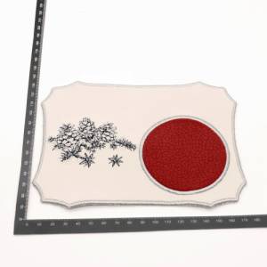 Weihnachtlicher Mugrug Tassenteppich mit Tannenzweigen Silber Umrandung Bild 5