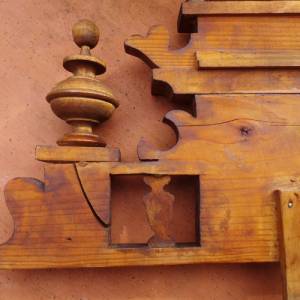Antik Holzaufsatz Bekrönung Schrankaufsatz Möbelkrone Bild 8