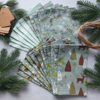 Adventskalender aus Stoff - mit Stoffsäckchen zum selbst befüllen mit süßen Weihnachtsmotiven Weihnachsmuster Bild 3