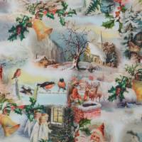 ♕ X-Mas Jersey mit Weihnachtsmann Engel Kamin Digitaldruck 50 x 150 cm ♕ Bild 6