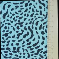 ♕ türkisfarbener Jersey aus Bio-Baumwolle mit Strichen und Punkten  50 x 150 cm ♕ Bild 2
