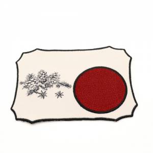 Weihnachtlicher Mugrug Tassenteppich mit Tannenzweigen Schwarze Umrandung Bild 2