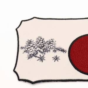 Weihnachtlicher Mugrug Tassenteppich mit Tannenzweigen Schwarze Umrandung Bild 4