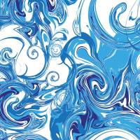 10 sommerliche Untersetzer für Getränke, Glasuntersetzer in Blautönen, mit Strudel und Wellen Bild 1