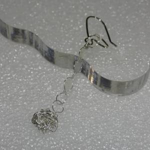elegante Ohrringe aus Silberdraht, zart, handgeformt, Haken aus 925 Sterlingsilber, filigran, Statement, leicht Bild 7