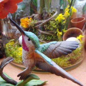 Kolibri Bronze Keramik Vogel Handarbeit Handbemalt Bild 7