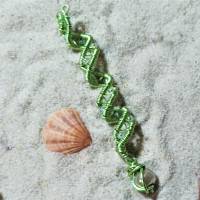 Zopfperle mit Glasperlen grün handmade Haarschmuck auch für Dreadlock wirework handgemacht Bild 2