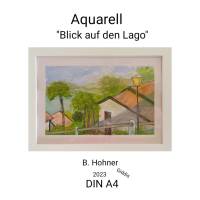 Aquarell, DIN A4 "Blick auf den Lago", original & signiert Bild 2