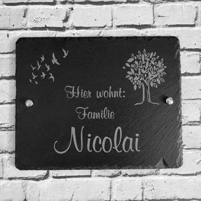Elegantes Schiefer-Türschild: Ihr individuelles Haustür- und Klingelschild