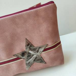 Kulturtasche aus rosa Kunstleder mit STERN Bild 3
