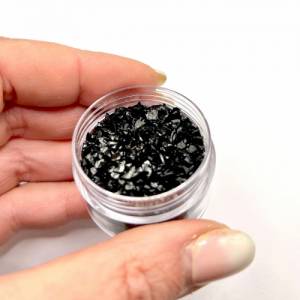 Schwarze Glassplitter, 20g zerbrochenes Glas, Epoxidharz Füllmaterial, zerkleinertes schwarzes Glas, Resin Füllung Bild 2