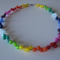 Perlenkette "Arcobalena" aus Polarisperlen, 3-reihig, Regenbogen Bild 1