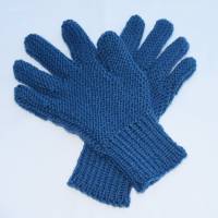 Finger-Handschuhe Wollhandschuhe handgestrickt petrol für Damen Bild 1