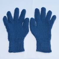 Finger-Handschuhe Wollhandschuhe handgestrickt petrol für Damen Bild 2