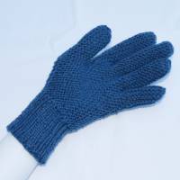 Finger-Handschuhe Wollhandschuhe handgestrickt petrol für Damen Bild 3