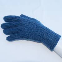 Finger-Handschuhe Wollhandschuhe handgestrickt petrol für Damen Bild 4