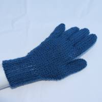 Finger-Handschuhe Wollhandschuhe handgestrickt petrol für Damen Bild 5