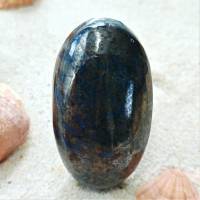 Ring Lapislazuli Pyrit nachtblau mit 37 x 18 Millimeter großem Stein handgemacht als Herrenring verstellbar Bild 7