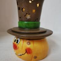 Halloween Kürbis aus Keramik mit LED Leuchtmittel Bild 2
