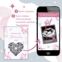 Schwangerschaft verkünden | Its a girl | Personalisierte QrCode Geschenkkarte | Ultraschallbild + Sekundenticker Bild 3
