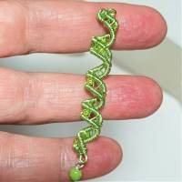 Zopfperle mit Glasperlen grün handmade Haarschmuck auch für Dreadlock wirework handgemacht Bild 2
