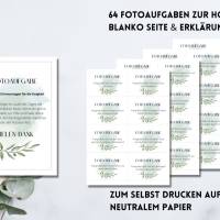 64 Fotoaufgaben zur Hochzeit als PDF Download | Olivenzweig | Spiel für Hochzeitsgäste | Fotobox Aufgaben | Spielidee Bild 4