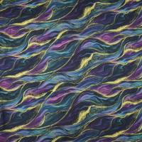 ♕schwarzer Viskose-Jersey  Marble Waves Wellen Cassis 50 x 150 cm Nähen Elastisch ♕ Bild 4