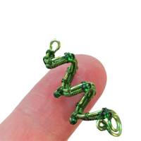 Kleine Haarperle handgewebt grün metallic handmade Haarschmuck Dreadlock haarperle handgemacht Bild 2