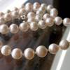Echte Süßwasserzucht-Perlenkette Perlen Collier, Hochzeitkette Bild 1
