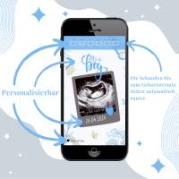 Schwangerschaft verkünden | Its a boy | Personalisierte QrCode Geschenkkarte | Ultraschallbild + Sekundenticker Bild 2