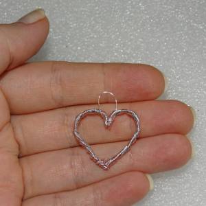 Geflochtenes Herz - Handgefertigter Anhänger in Rosa und Silberdraht von Blumenmeer Drahtkunst Bild 6