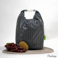 Große Lunchbag  mit Griff aus  "Au Maison"  Wachstuch Bild 1