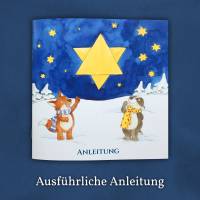 Faltstern-Adventskalender für Kinder von 6 bis 100+ Jahren, eine Faltanleitung, 24 Motive, jeden Tag ein Stern (je 7cm) Bild 5
