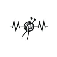 Plotterdatei Stricken Heartbeat Stricknadeln Wolle Herzschlag DIY Wollknäul - freie Kleingewerbliche Nutzung inklusive Bild 1