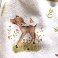 Pumphose Baby aus Baumwolljersey weiß/waldgrün mit den Waldtieren Bild 7