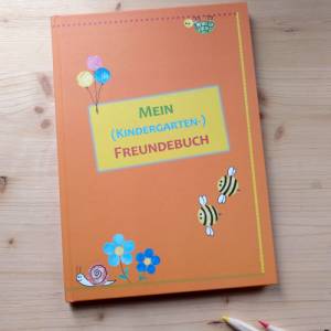 Oranges Kindergarten-Freundebuch für 25 Freunde Bild 1