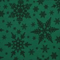 ♕ dunkelblauer und dunkelgrüner Jersey mit Sternen Schneesternen Schneeflocken Kristallen 50 cm x 160 cm ♕ Bild 5