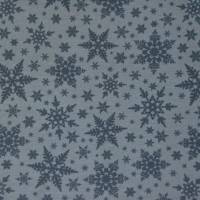 ♕ dunkelblauer und dunkelgrüner Jersey mit Sternen Schneesternen Schneeflocken Kristallen 50 cm x 160 cm ♕ Bild 6