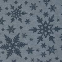 ♕ dunkelblauer und dunkelgrüner Jersey mit Sternen Schneesternen Schneeflocken Kristallen 50 cm x 160 cm ♕ Bild 7