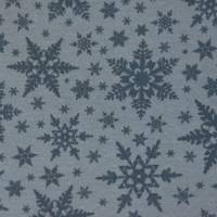 ♕ dunkelblauer und dunkelgrüner Jersey mit Sternen Schneesternen Schneeflocken Kristallen 50 cm x 160 cm ♕ Bild 8