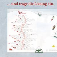 Adventskalender-Rätsel für Kinder ab 6 Jahren um 24 Wichtelwünsche von Waldtieren, mit großem Wald-Panorama (59 x 21 cm) Bild 4