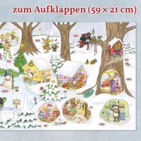Adventskalender-Rätsel für Kinder ab 6 Jahren um 24 Wichtelwünsche von Waldtieren, mit großem Wald-Panorama (59 x 21 cm) Bild 6