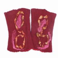 Geschenkidee für Frauen: Armstulpen aus besonders weicher Wolle und Seide, Größe M, Pulswärmer für den Winter, Bild 2