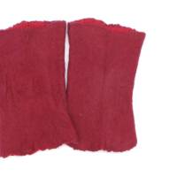 Geschenkidee für Frauen: Armstulpen aus besonders weicher Wolle und Seide, Größe M, Pulswärmer für den Winter, Bild 3