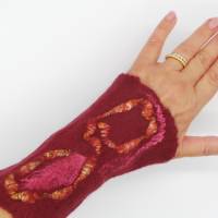 Geschenkidee für Frauen: Armstulpen aus besonders weicher Wolle und Seide, Größe M, Pulswärmer für den Winter, Bild 4