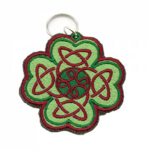 Keltischer Knoten Schlüsselanhänger  Endlosknoten Taschenbaumler / Polsterstoff echtes Leder / Anhänger Geschenk Bild 1