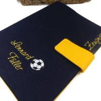 Zeugnismappe "Fußball" aus hochwertigem Filz, Dokumentenmappe personalisiert, Geschenk Schulanfang, Einschulungs Bild 5