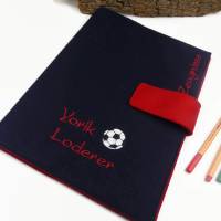 Zeugnismappe "Fußball" aus hochwertigem Filz, Dokumentenmappe personalisiert, Geschenk Schulanfang, Einschulungs Bild 6