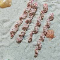 Edle Spiralperlen 4er Set Haarschmuck handgewebt rosegoldfarben Perlen rosa weiß handmade Brautschmuck Bild 1